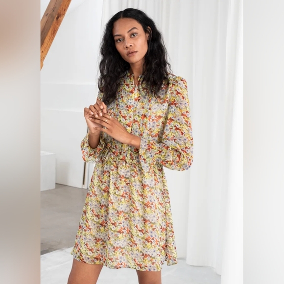& other stories floral ruffled mini dress cottagecore - Picture 2 of 13
